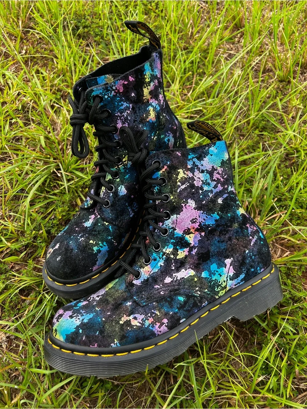 RARE Dr. Martens size 4.5 Youth 1460 Pascal Tutti Fruiti Speckled Boots